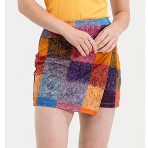 Foray Golf | Offset Hem Plaid Skirt